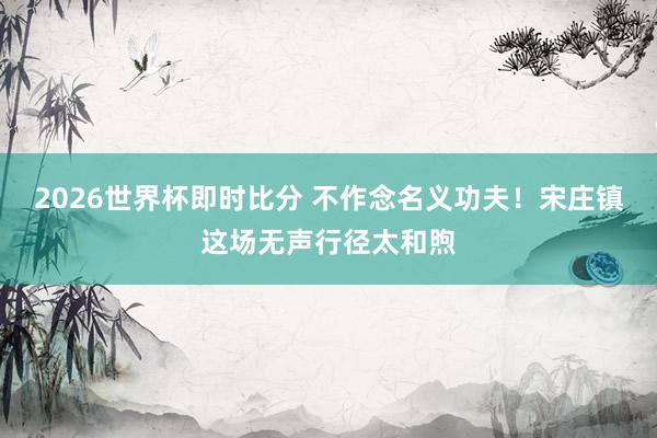 2026世界杯即时比分 不作念名义功夫!宋庄镇这场无声行径太和煦
