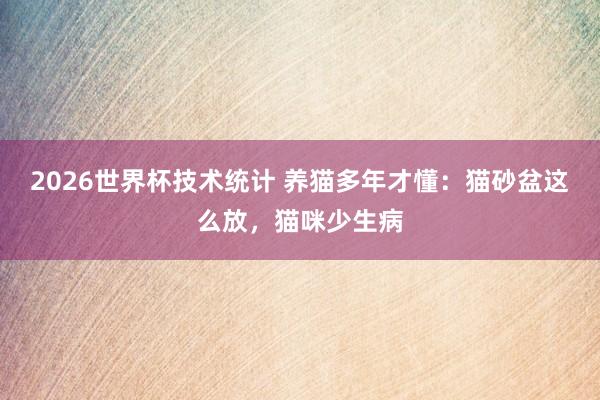 2026世界杯技术统计 养猫多年才懂:猫砂盆这么放,猫咪少生病