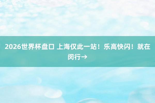 2026世界杯盘口 上海仅此一站!乐高快闪!就在闵行→