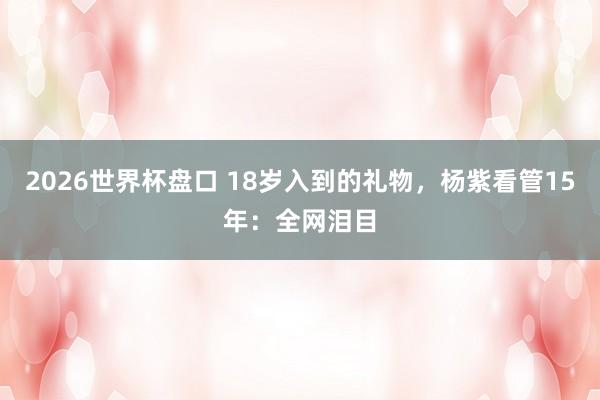2026世界杯盘口 18岁入到的礼物,杨紫看管15年:全网泪目