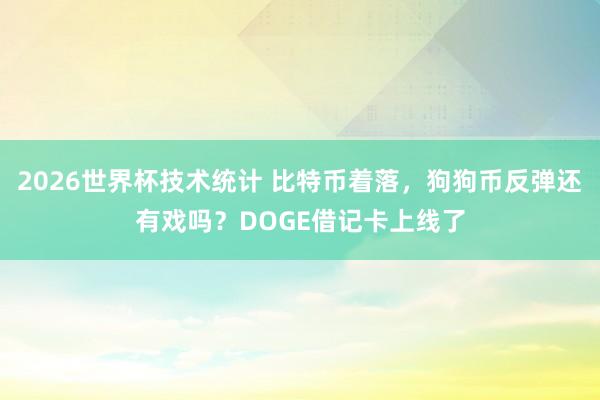 2026世界杯技术统计 比特币着落，狗狗币反弹还有戏吗？DOGE借记卡上线了