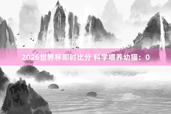 2026世界杯即时比分 科学喂养幼猫:0