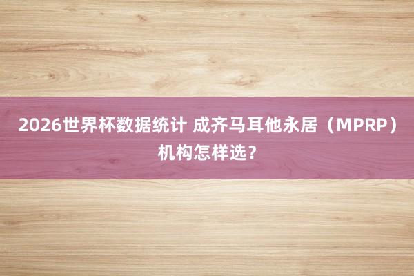2026世界杯数据统计 成齐马耳他永居(MPRP)机构怎样选?