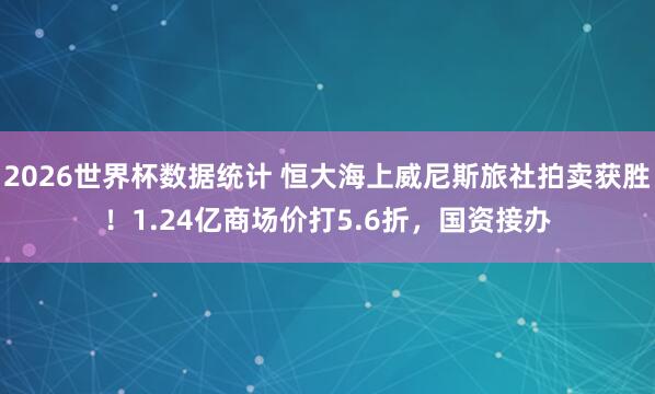 2026世界杯数据统计 恒大海上威尼斯旅社拍卖获胜!1.24亿商场价打5.6折,国资接办