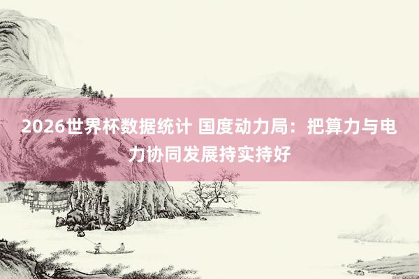 2026世界杯数据统计 国度动力局:把算力与电力协同发展持实持好