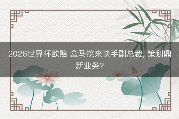 2026世界杯欧赔 盒马挖来快手副总裁, 策划鼎新业务?